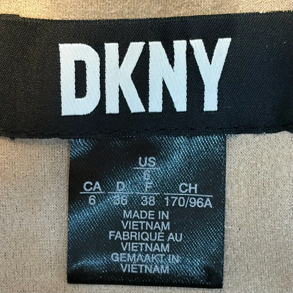 DKNY Suede Puff Sleeves Midi Dress - Picture 6 of 8